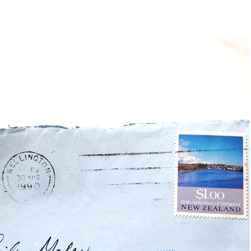 Vintage 1990 New Zealand Aerogramme Wellington Cover $1.00 Waikaremoana Stamp